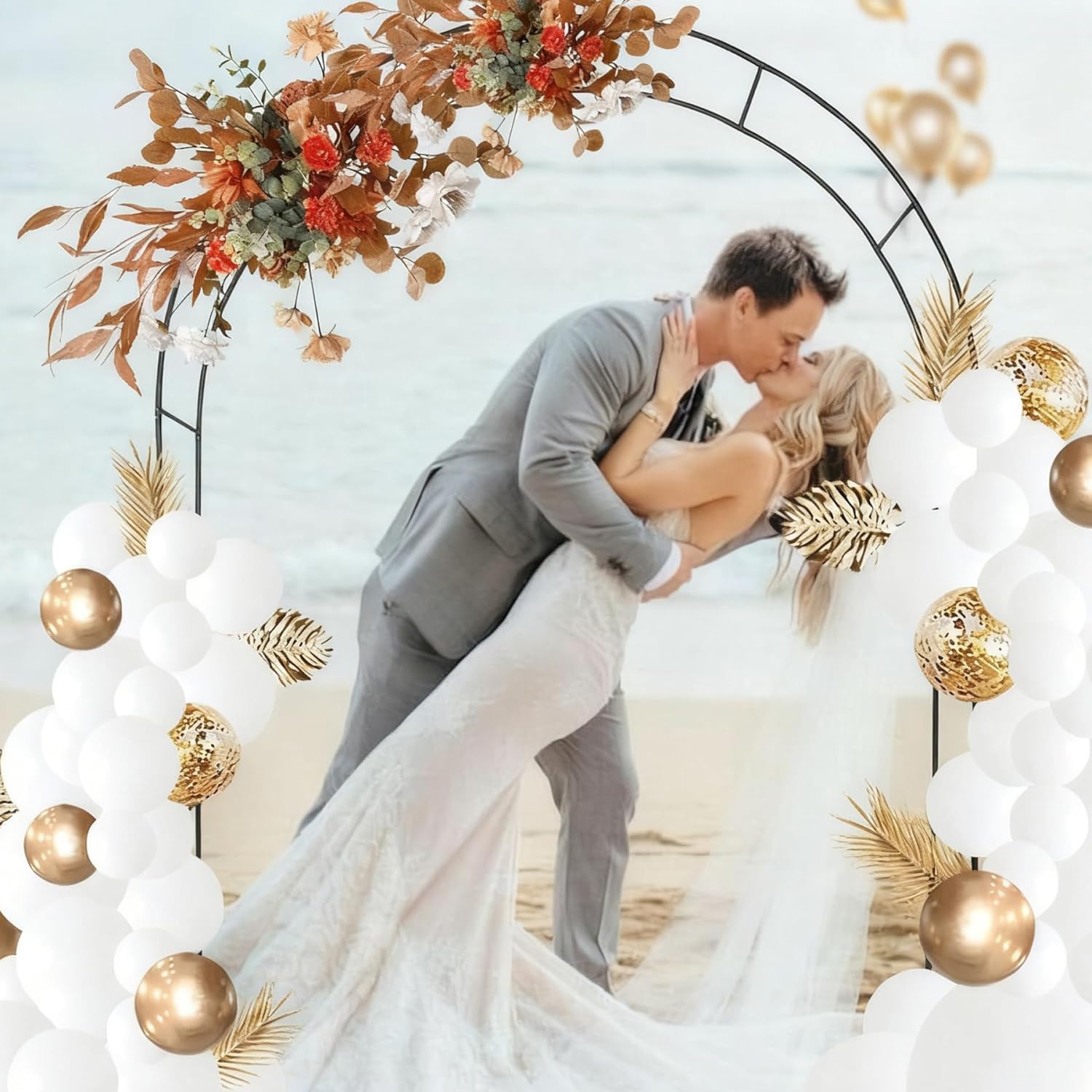 Metal Arch, Wedding Arch, Garden, Thickened Rustproof Metal Frame Climb Plants Trellis Garden Arbor for Climbing Plant Outdoor Wedding Party