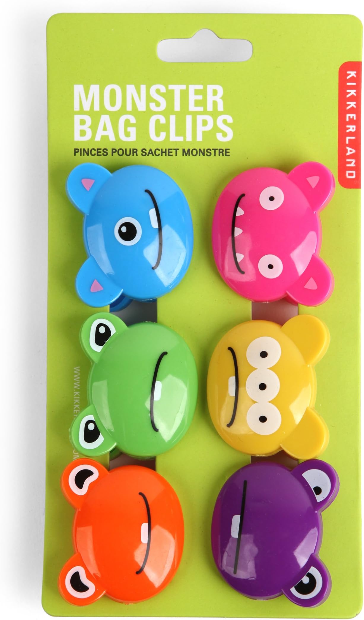 Monsters Bag Clips, Set of 6