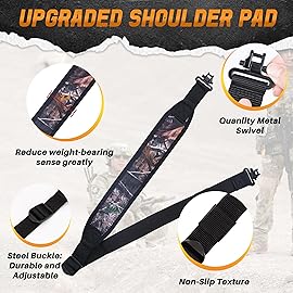 BOOSTEADY Two Point Traditional Sling with Swivels,Durable Shoulder Padding Strap, Metal Hardware Length Adjuster
