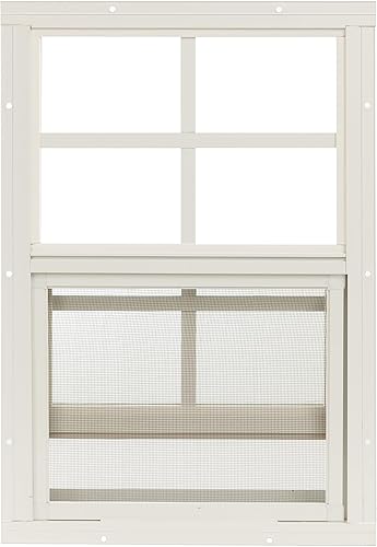 Miniatura 5 de Ventanas de cobertizo de 18 x 23 pulgadas (paquete de 1)  Ventanas corredizas con vidrio templado y pantallas  Montaje empotrado, marcos de aluminio