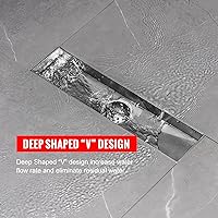 Vista 3 de SaniteModar Drenaje de ducha lineal, desagüe de ducha de 12 pulgadas con inserción de azulejos 2 en 1, desagüe de suelo de ducha de acero inoxidable