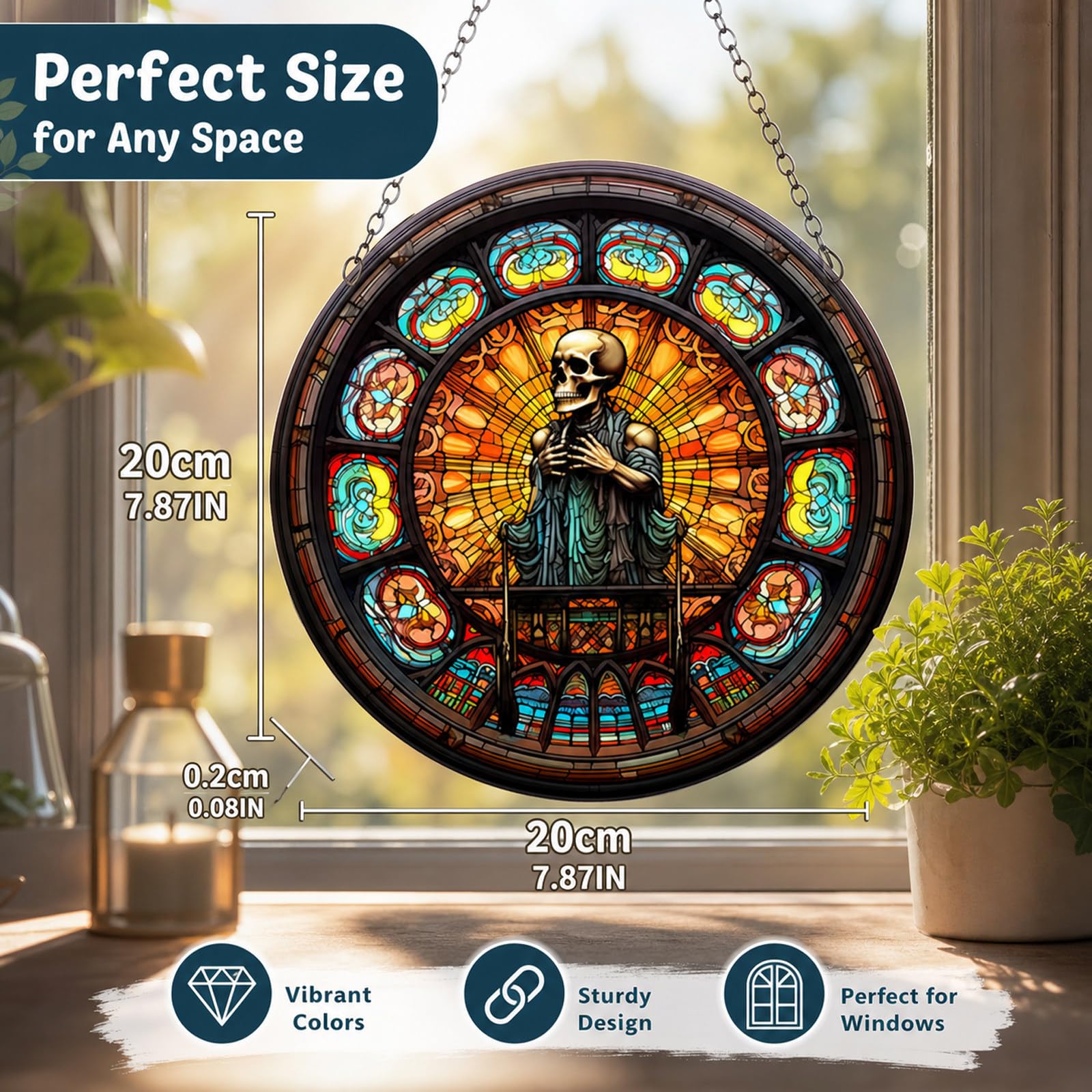 Kolorowa akrylowa ozdoba łapiąca światło w stylu Tiffany; R-20 * 20 * 0.2cm