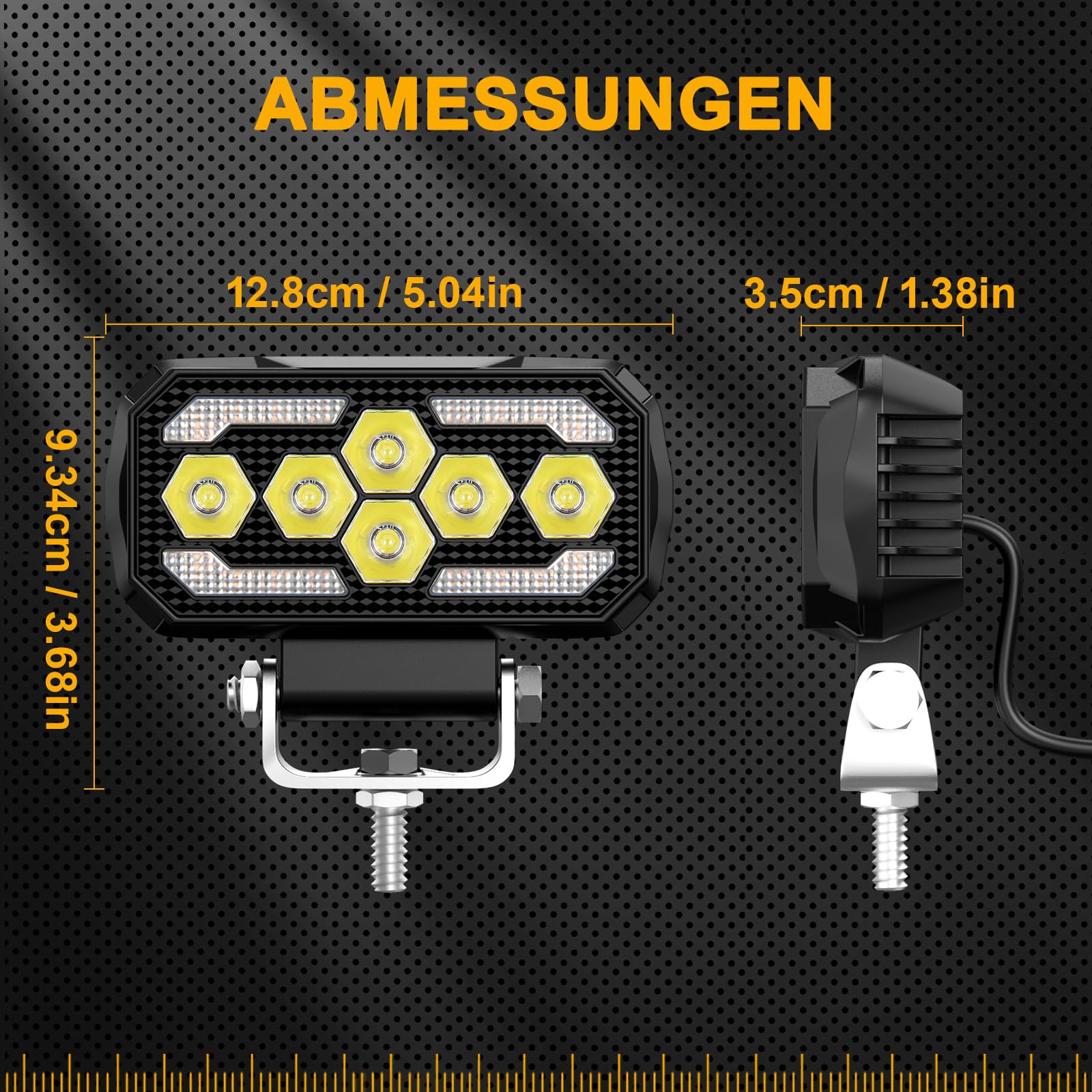 antom 2 pezzi fari led auto 168W 9-60V 18000 Lumen faro LED IP68 impermeabile 5 pollici faretti led 12v per escavatori, trattori, rimorchi, ATV, camion, veicoli fuoristrada, moto