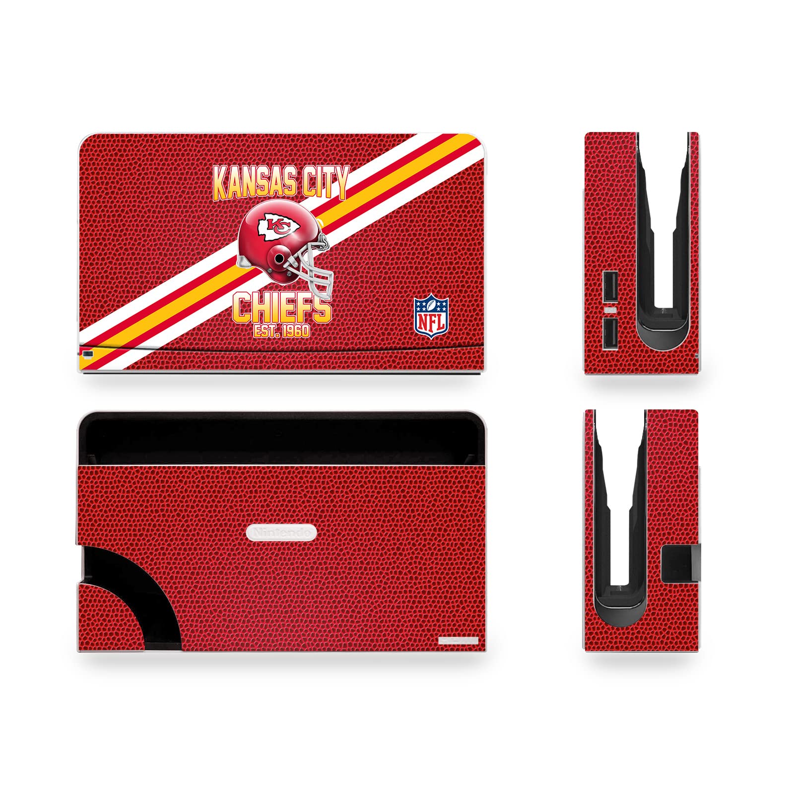 Head Case Designs sous Licence Officielle NFL Kansas City Chiefs Team 1 Vinyle Autocollant De Jeu Peau Autocollant Couverture Compatible avec Nintendo Switch OLED Bundle