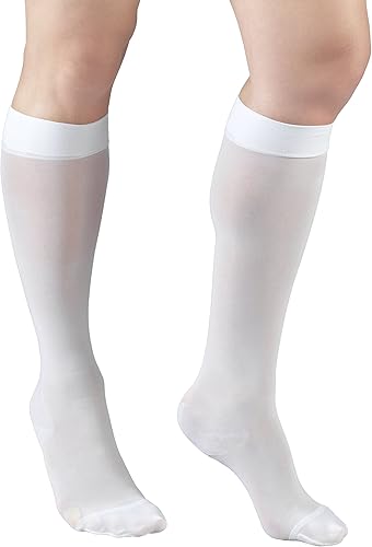 Vista 23 de Truform - Medias de compresión traslúcidas para mujer, hasta la rodillas, 15-20 mmHg, 20 denier, color piel, talla S Beige