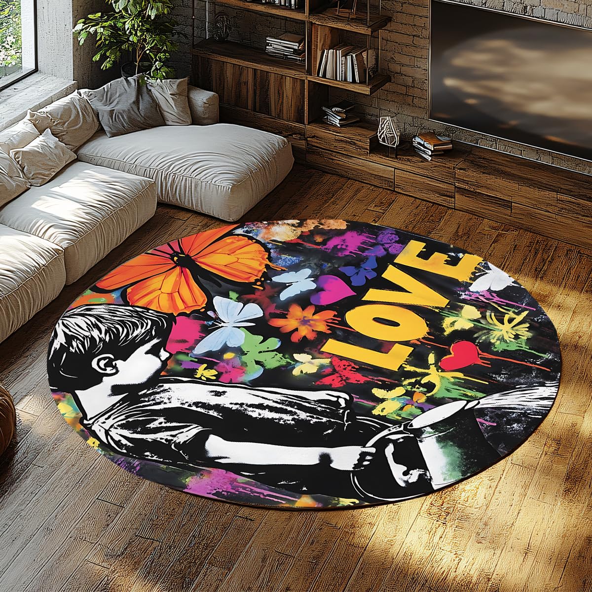 Tapis de sol graffiti street art pour entrée couloir et chambre
