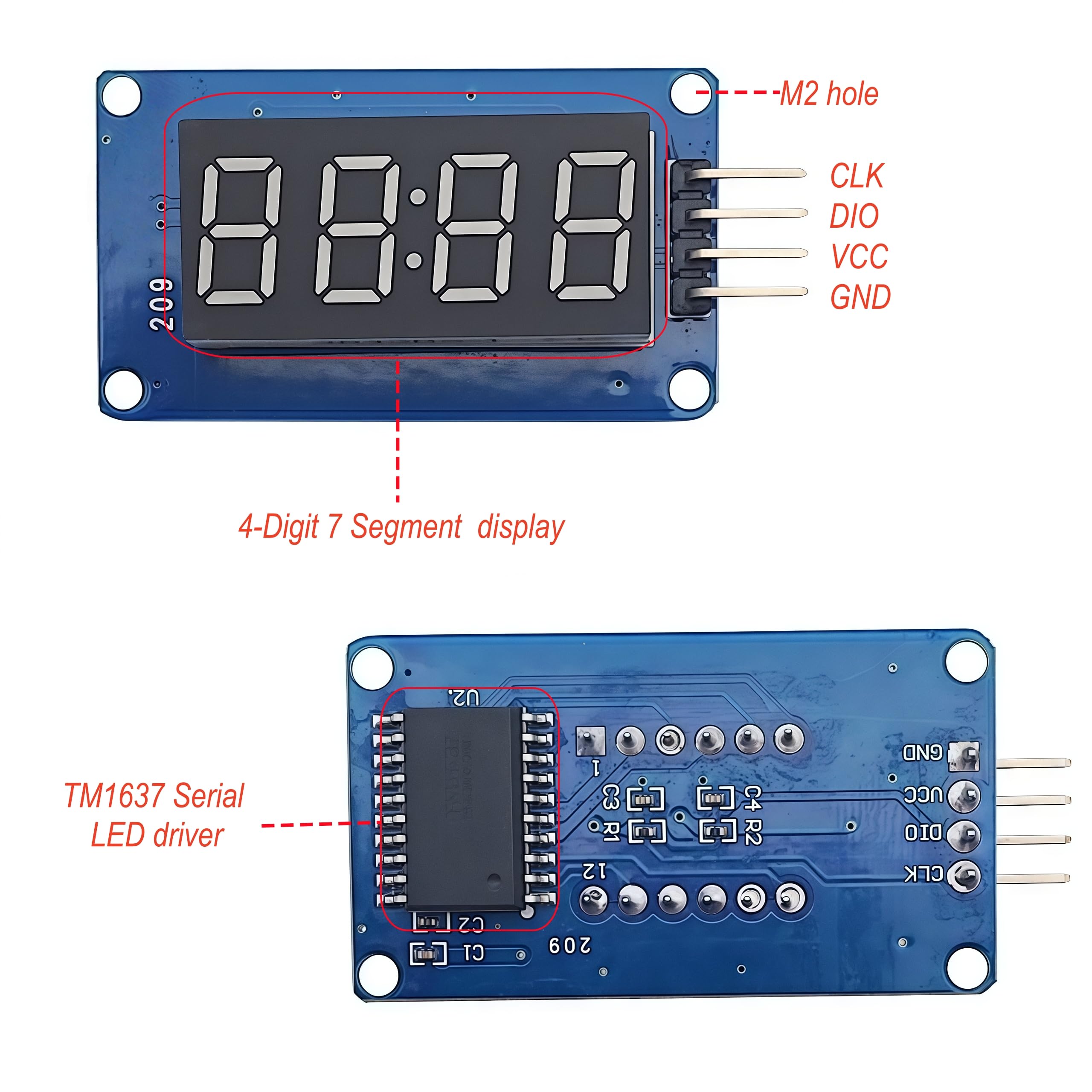 6 szt. TM1637 0,9 cm 4-bitowy segmentowy moduł wyświetlacza LED czerwona cyfrowa płyta rurowa kompatybilna z Arduino Raspberry Pi