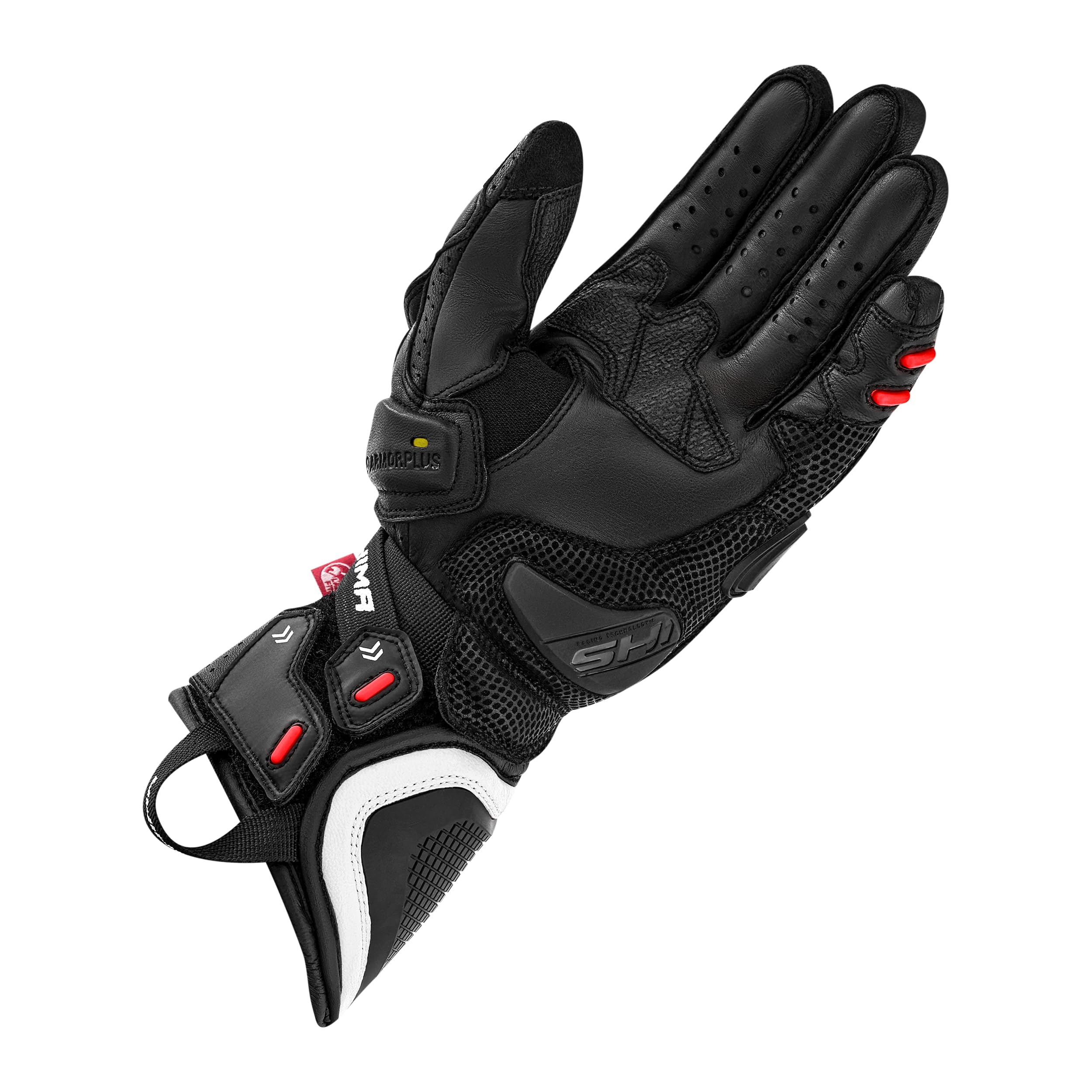 SHIMA RS-3 Motorrad Handschuhe Damen Leder Lange Sommer Motorradhandschuhe Schutz Touchscreen Touren Lederhandschuhe Motorcycle Belüftet Verstärkt Scheibenwischer (Damen, Rosa, XS)