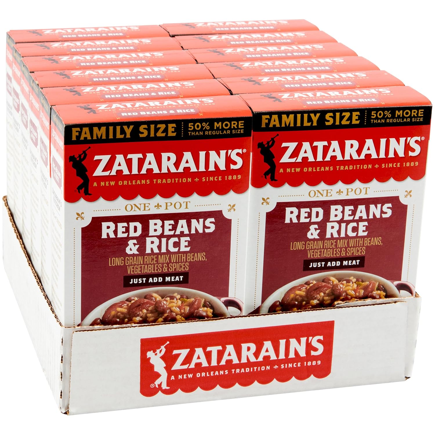 Zatarain's Family Size Red Beans & Rice, 12 oz (Pack of 12)