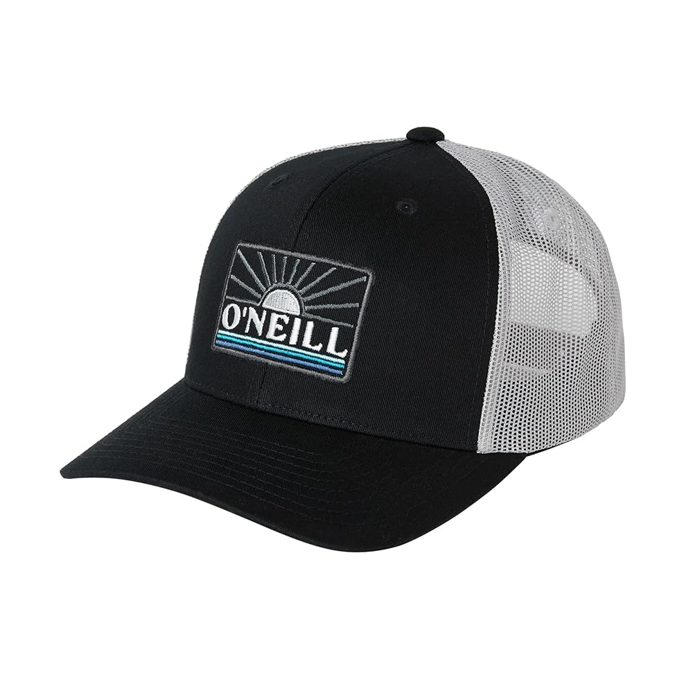 [0] O’NEILL BLACK MESH CAP HAT VINTAGE Vintage O'Neill Trucker Hat Mesh SnapBack Black Flowers CA