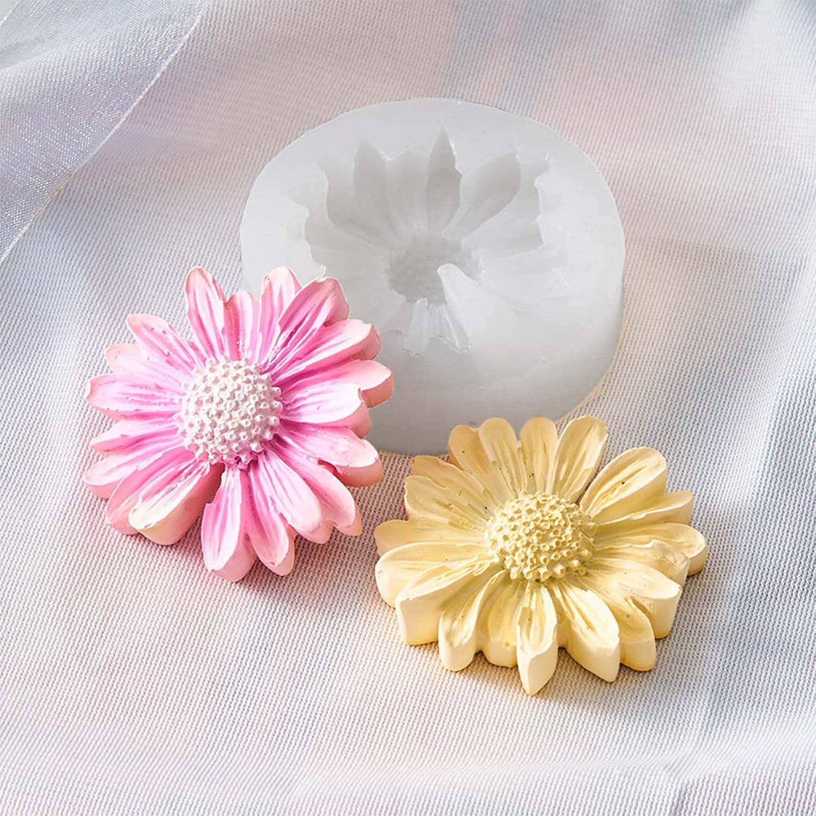 Moules Bougie 2 Pièces Fleurs - Roses Et Marguerites | Pour Savon, Chocolat, Gâteau | Polyvalent Et Facile à Démouler