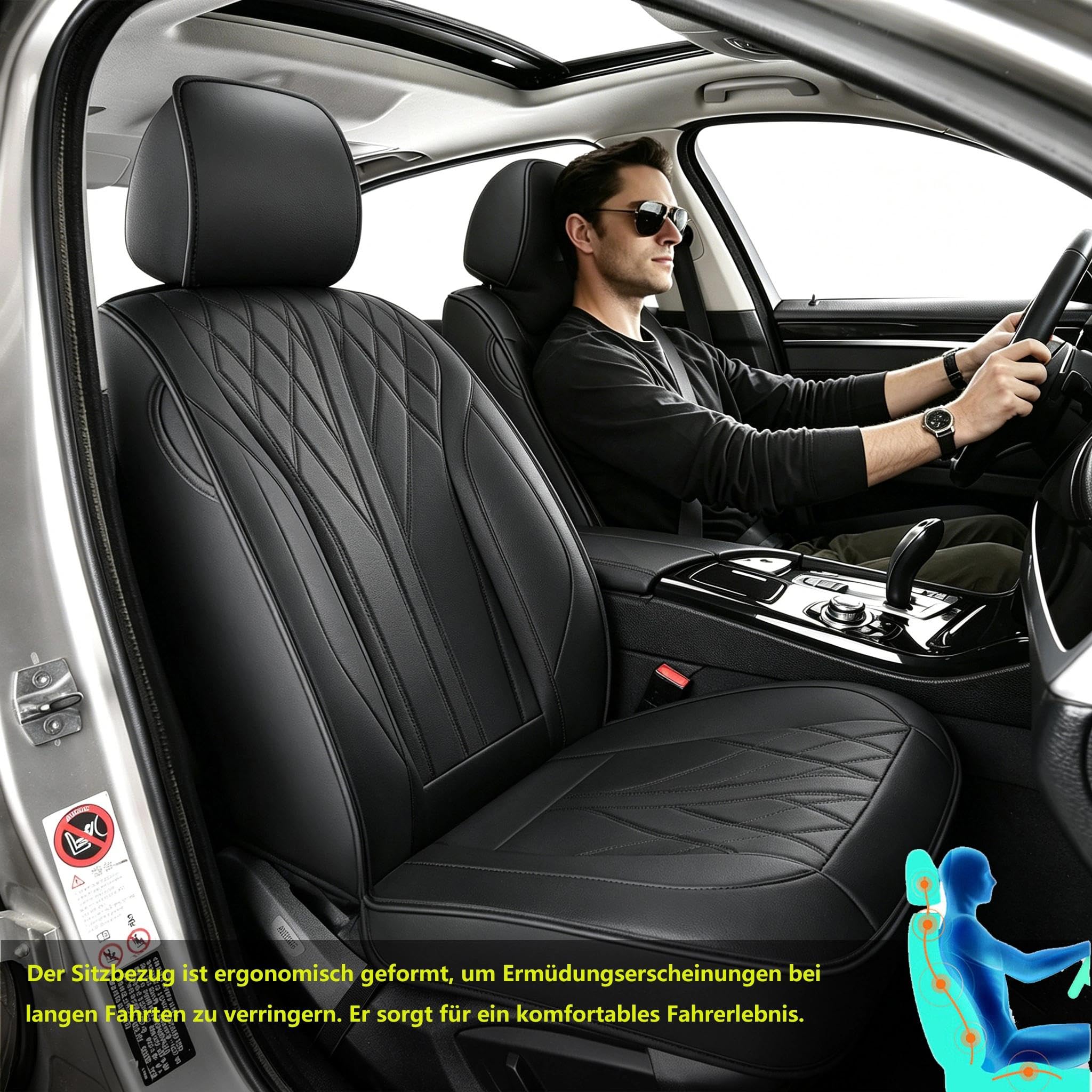 Juego completo de 5 fundas de asiento de coche de piel sintética para BMW