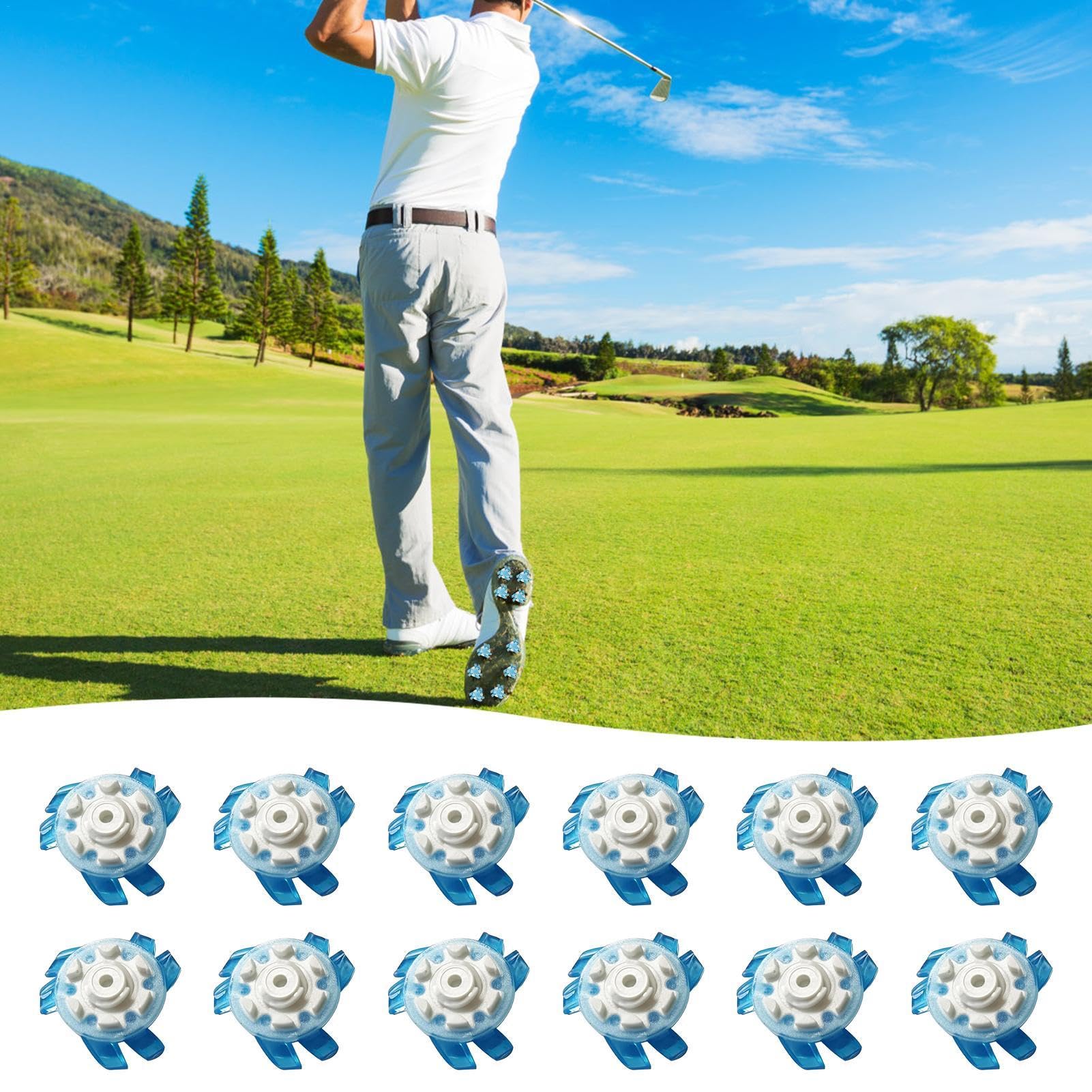 Kolce do butów golfowych, zamiennik knagi golfowych, kolce Joy Foot Joy, wygodna stabilność, mechanizm szybkiego skrętu, biały, czarny, niebieski, 2 cm, do użytku na zewnątrz