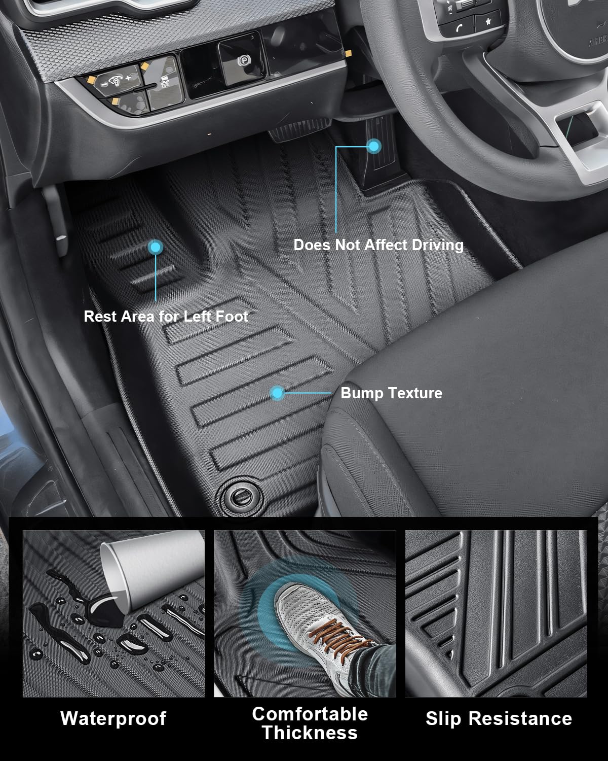 CDEFG Compatible avec Kia Sportage NQ5 Hybrid 2022-2024 2025 Tapis de Sol en TPE pour Voiture, Imperméable Protecter Toutes Saisons, Tapis en Caoutchouc de Qualité Supérieure Accessoires