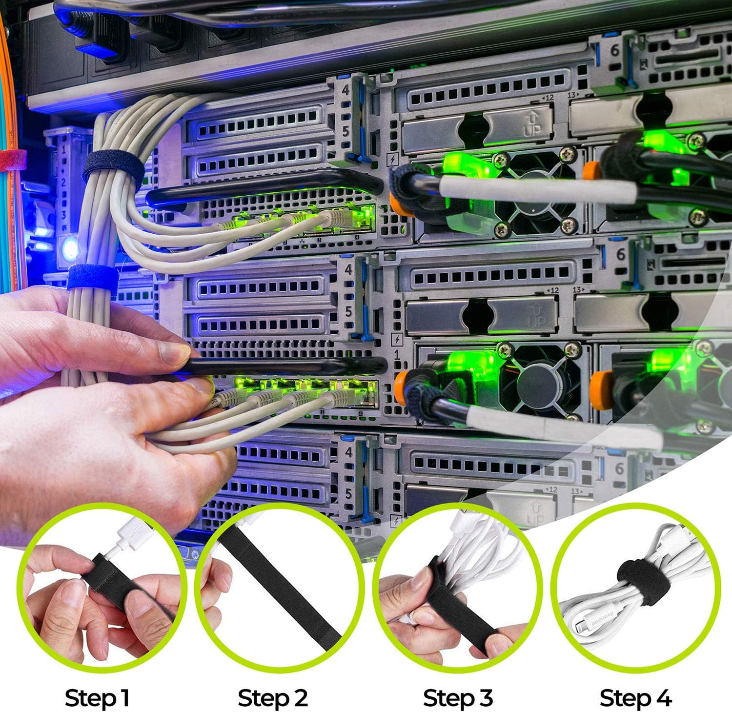 Avantree Pack of 20 Reusable Cord Organizer Keeper Holder, Fastening Velcro Cable Ties Straps for Earbud Headphones Phones Electronics Electrical Computer PC Wire Wrap Management, Assorted 3 Size and 5 Color : Electronics