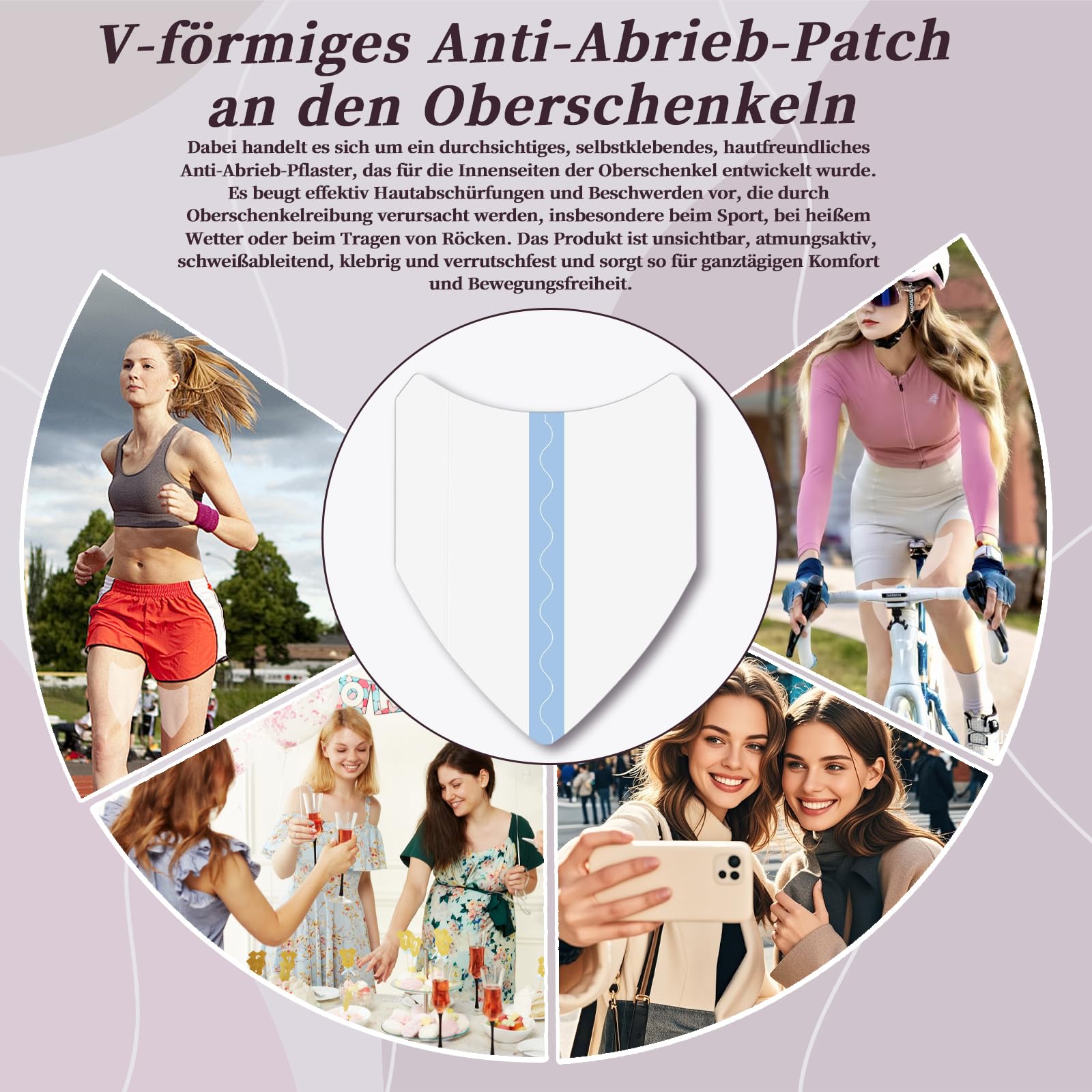 Parches antirozaduras para muslos 12 unidades protección invisible mujer almohadillas antifricción transpirables