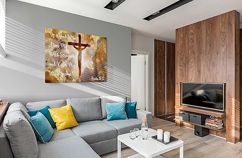 Miniatura 7 de SpiritualHands Decoración de pared de Jesús, póster de pared con cruz cristiana, arte de pared con texto en inglés Judah Religios, lienzo enmarcado