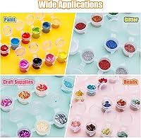 Vista 2 de YGAOHF 120 macetas de pintura con tapas, 0.2 fl oz/0.17 onzas, macetas grandes vacías con tapas, contenedor de pintura acrílica fácil de abrir, 20