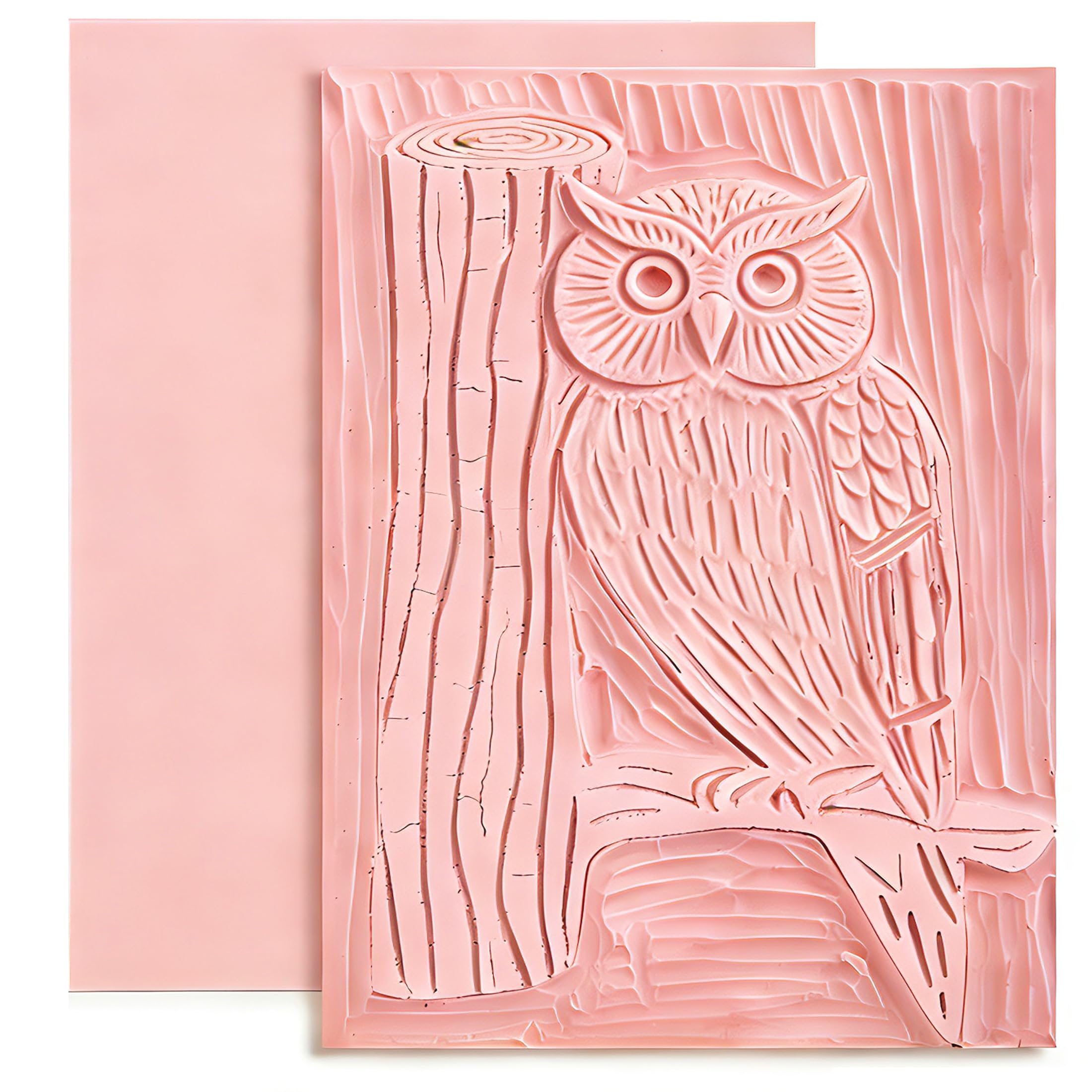 Linoleum Blocks for Printmaking, Pink Rubber Stamp Carving Blocks Rubber Carving Blocks Linocut Block for Stamp Maker Printmaking Supplies (Pink - 2 Pack)