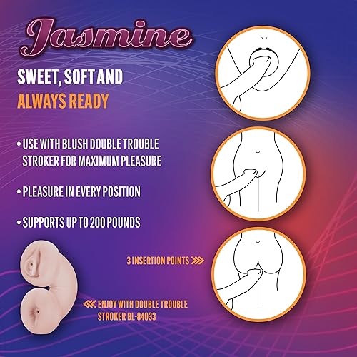 Miniatura 7 de Blush Novelties, X5 Men - Muñeca sexual Sweet Jasmine Blow Up - Inflar a tamaño real - 5 pies 3 pulgadas - 3 puntos de entrada - Natural