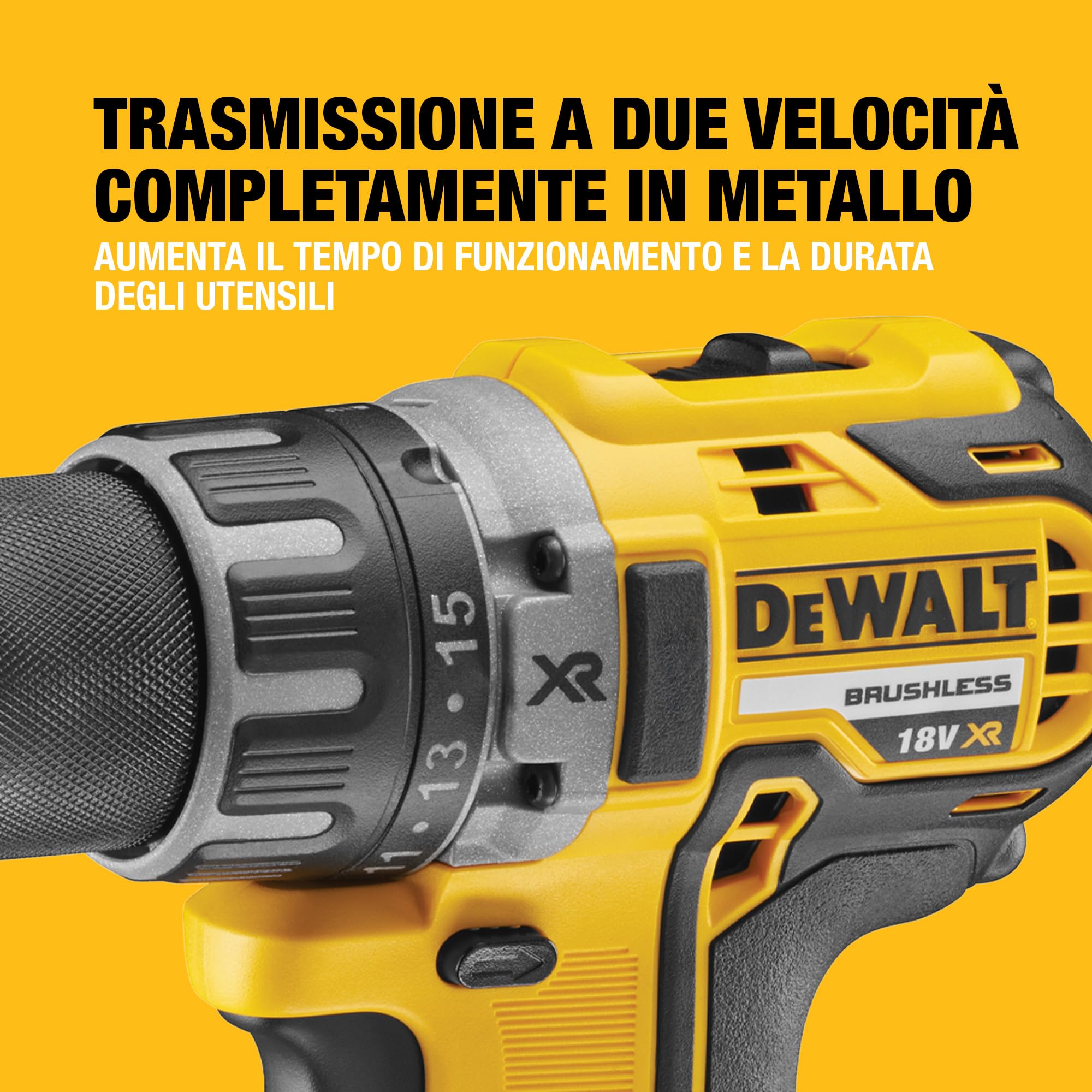 DEWALT Trapano Avvitatore Senza Spazzole 18V XR - Solo Utensile, DCD791NT-XJ