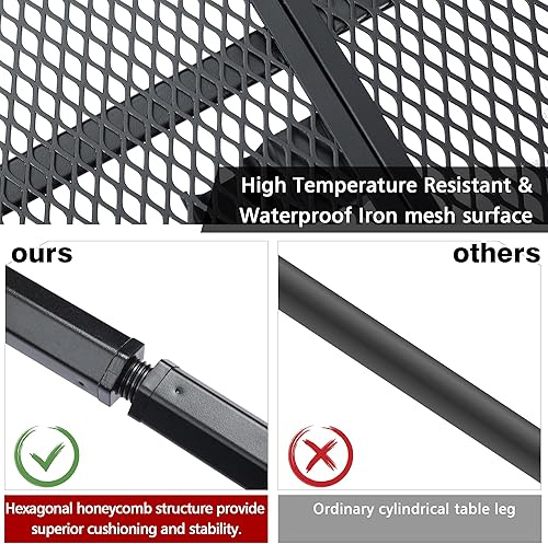 Miniatura 4 de Mesa plegable para parrilla, mesa de camping portátil de 3 x 2 pies con 2 paneles de alas, mesas de metal de altura ajustable con escritorio de