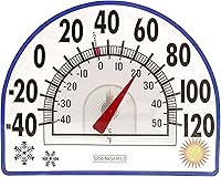 Springfield Static Cling Thermometer 8-Inch Window Mount - Indoor/Outdoor Temp Gauge -40°F to 120°F for Patio Pool Sauna