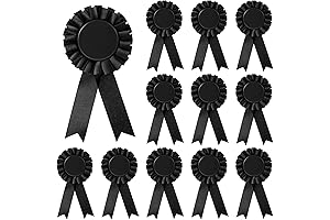 12 Pieces Black Blank Award Ribbon 1st Place Prize Rosette