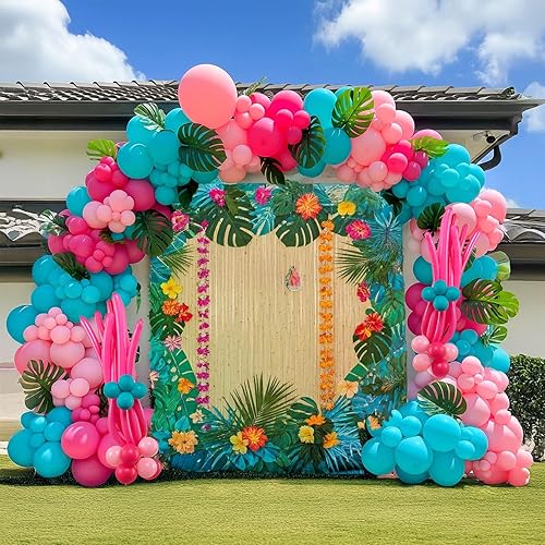 Miniatura 9 de Decoración de fiesta del Día de los Muertos de México, kit de arco de guirnalda de globos coloridos de cactus, taco, sombrero, piñata, globos de Té