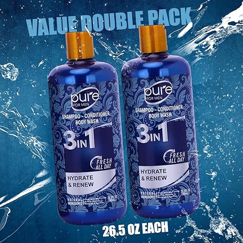 Miniatura 9 de Gel de baño para hombre, champú y acondicionador combinado. El mejor lavado de ducha 3 en 1 para hombres lavado de cuerpo, cabello y cara. Gel de