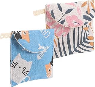 Lurrose Nursing Pad Bag Travel Period Bag 2Pcs Napkin Storage Bags Menstrual Pad Pouches Tampons Holder for Purse First Period Kit Pad Bag Period Container
