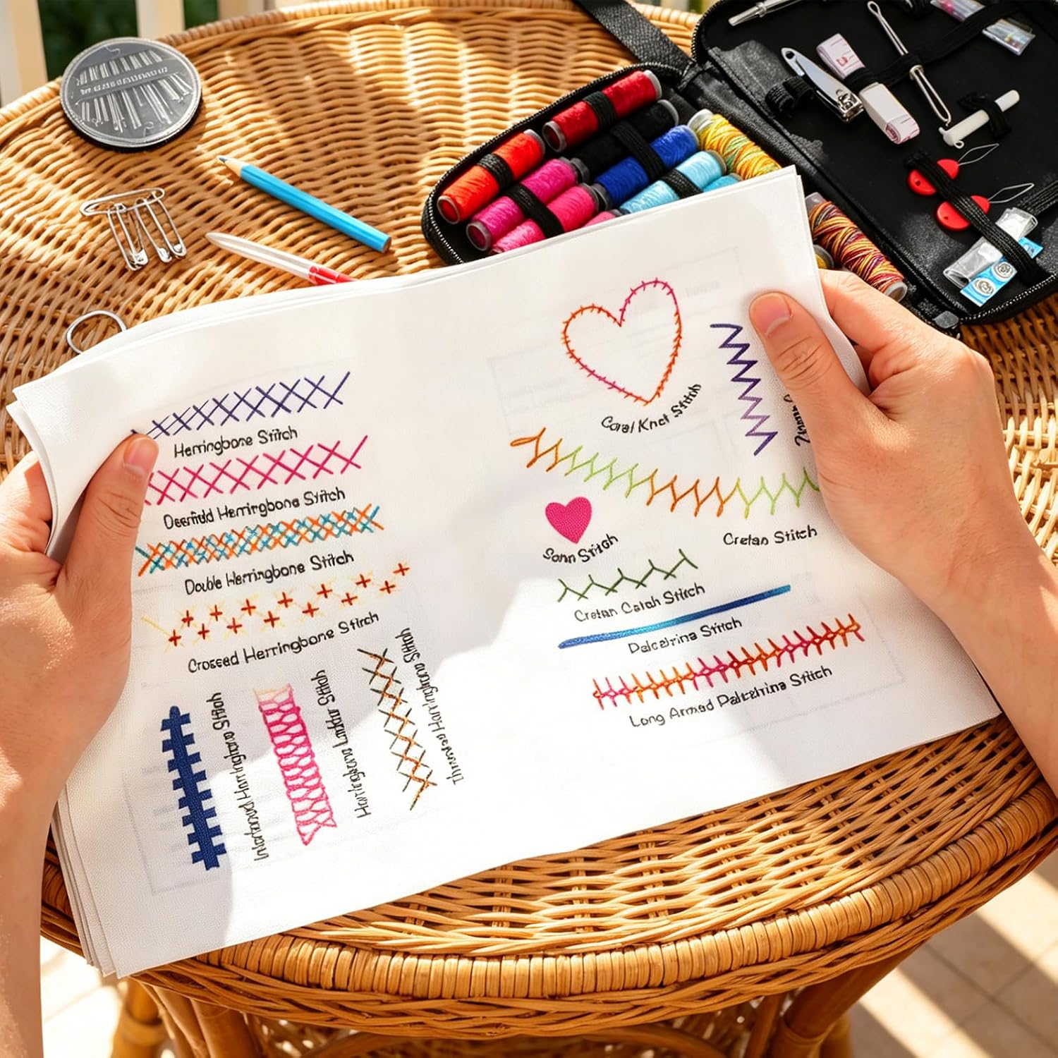Upgraded Embroidery Stitch Book Kit,Embroidery Kit