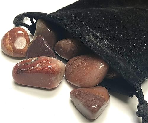Miniatura 3 de Piedras de aventurina roja pulida, piezas grandes de 1 pulgada en bolsa de terciopelo (1 libra)