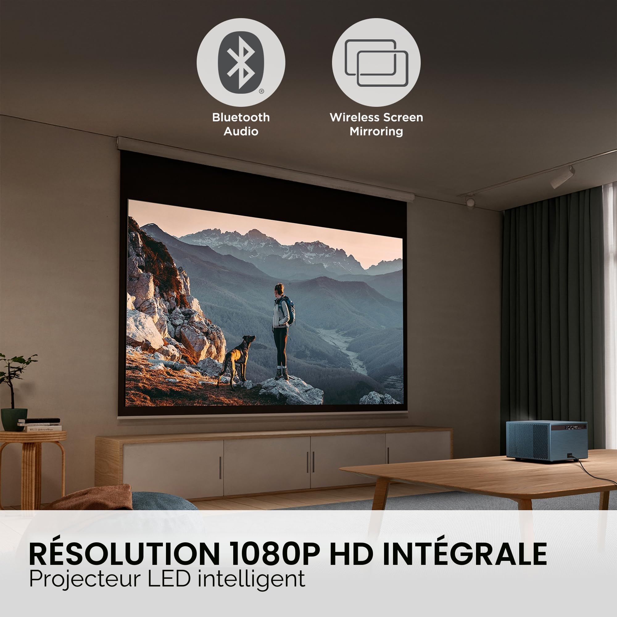 ViewSonic LX60HD LED Video Projecteur pour Home Cinéma, 1080p FHD, Intelligent Projecteur avec Google TV