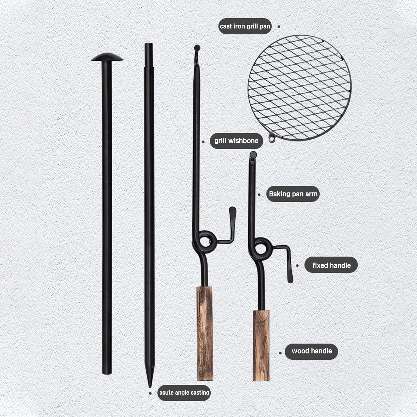 Support de Barbecue en Acier Inoxydable Portable pour Camping en Plein Air Pique-Nique Pêche
