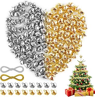 140 PCS Jingle Bells for DIY Crafts,14mm Small Bells for Crafting, Chris...