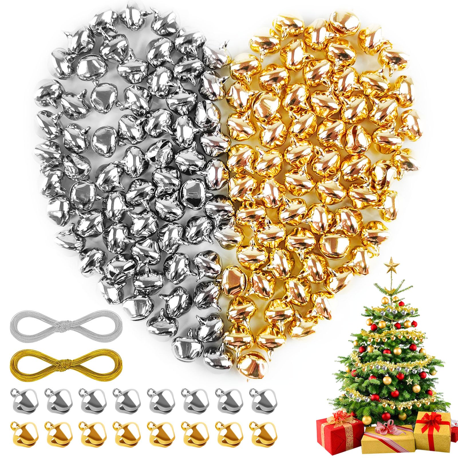 24 Jingle Bells In Argento 10 Mm Per Decorazioni Fai Da Te – Sourcing Map, Campanelline Natalizie E Per Craft