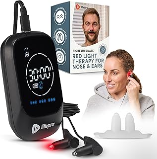 Lifepro Red Light Therapy Device for Nose & Ears, Rechargeable Near Infrared Nasal Therapy for Sinus and Ear Pain Relief, Effective Red Light Solution for Sinuses, Compact and Portable Therapy Tool