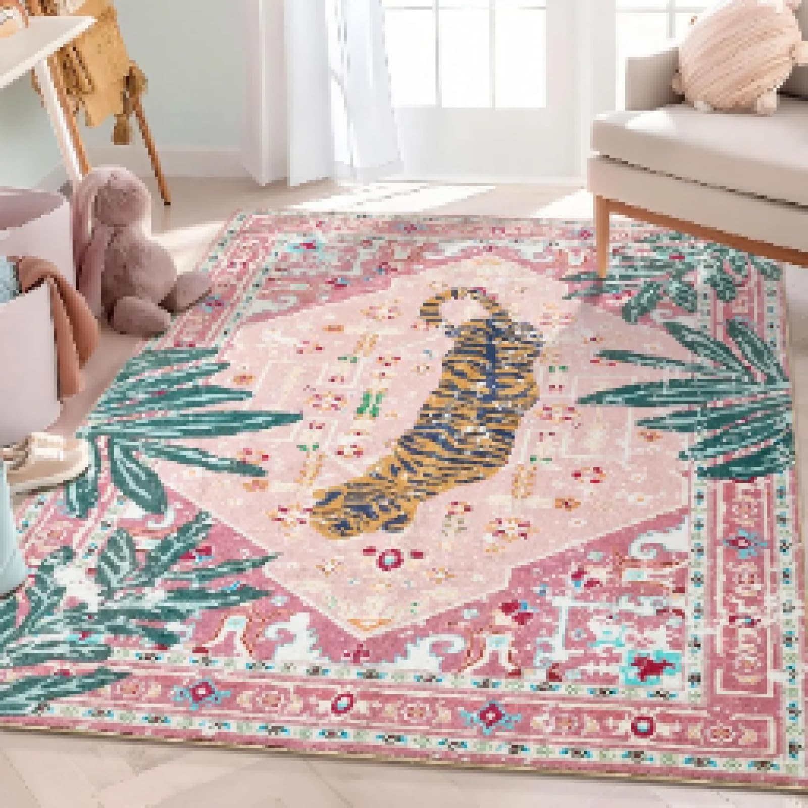 vintage pastel animal rug Rug Animal Vintage Twilight Soft Graphic
