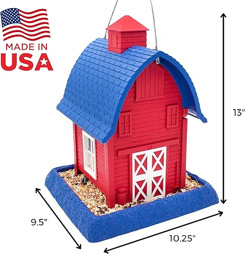 Miniatura 9 de North States Village Collection - Comedero para pájaros estilo granero Americana: comedero colgante para pájaros para exteriores, capacidad para 5