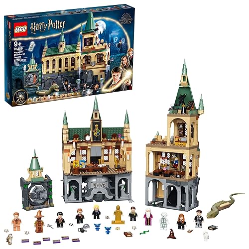 LEGO Harry Potter Hogwarts Chamber of Secrets 76389 Castle Toy with The Great Hall, 20th Anniversary Model Set with Collectible Golden Voldemort Minifigure and Glow-in-The-Dark Nearly Headless Nick - Frustration-Free Packaging