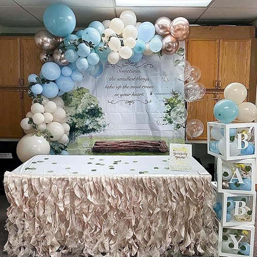 Vista 62 de Globos color verde salvia y rosa, paquete de 60 globos dorados metálicos de 12 pulgadas verde salvia y rosa polvoriento, globos dorados y verde