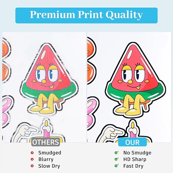 QYH Premium Clear Printable Vinyl Sticker Paper, 50 Sheets Transparent