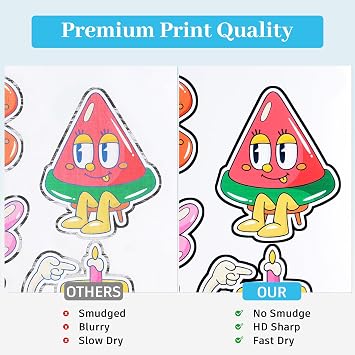 QYH Premium Clear Printable Vinyl Sticker Paper, 50 Sheets Transparent