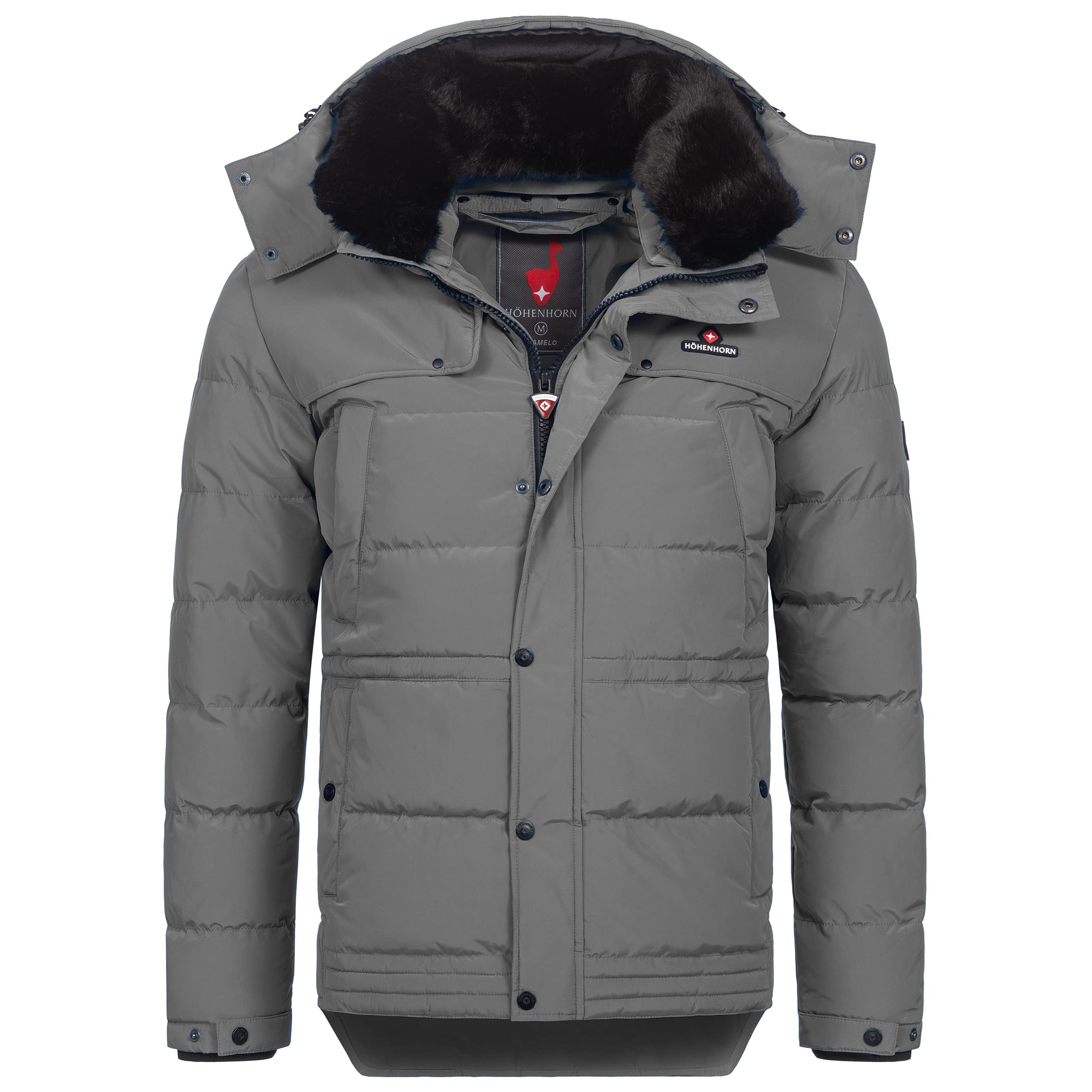 Höhenhorn Adamelo - Chaqueta acolchada para hombre con forro, chaqueta de invierno con cuello de piel sintética desmontable