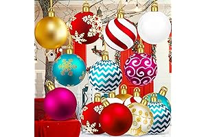 20 Packs Inflatable Ball Christmas Ornaments, 9 Inch Giant Inflatable Christmas Ball