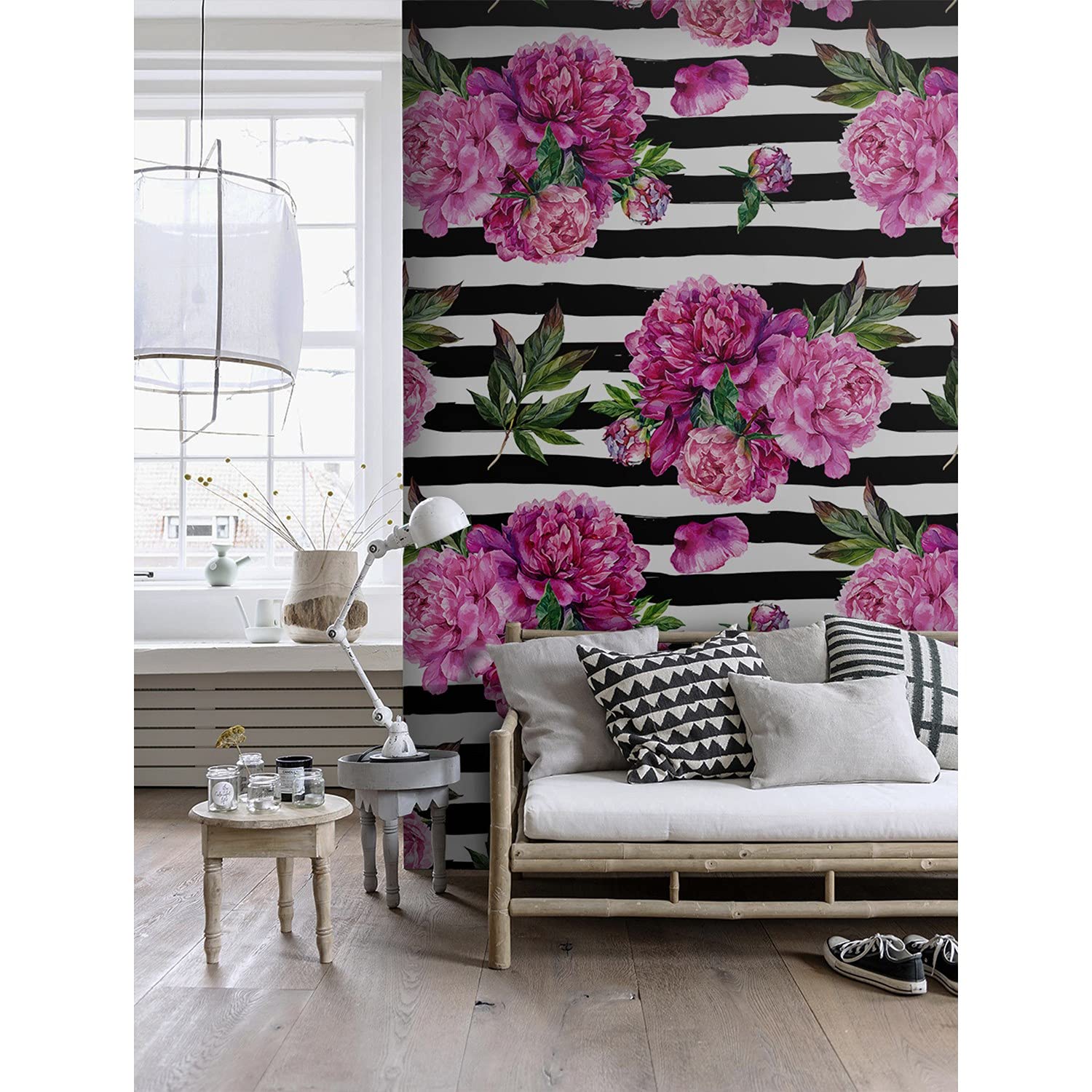 Papier peint pivoine Muralo revetement mural en latex pour meuble cuisine