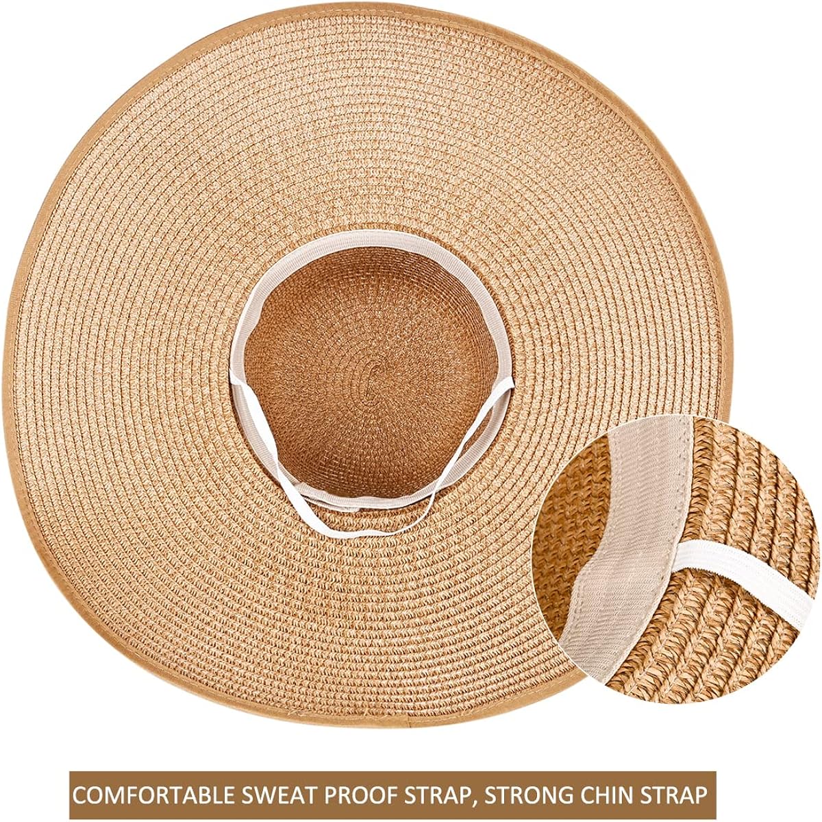 Women Summer Foldable Sun Straw Hat UPF 50+ Beach Hat