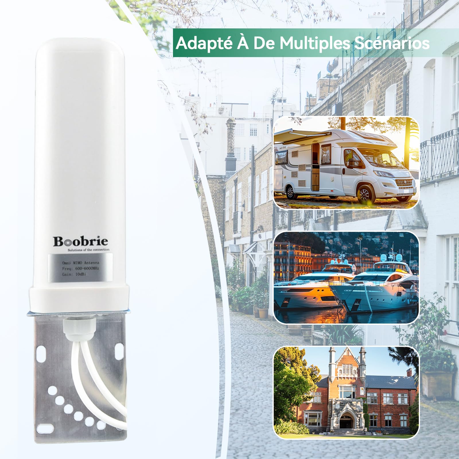 Antenne 2x2 MIMO 4G LTE 5G Haut Gain 10 dBi 600-6000 MHz Antenne WiFi Omnidirectionnelle avec Connecteurs SMA et TS9, Câble RG58 5 m pour Routeurs Passerelles Points d'Accès Cellulaires