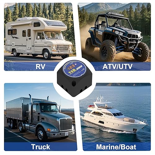 Miniatura 2 de Aislador de batería dual de 12 V, 140 amperios, modos manuales y automáticos, relé sensible al voltaje, VSR, compatible con vehículos marinos,